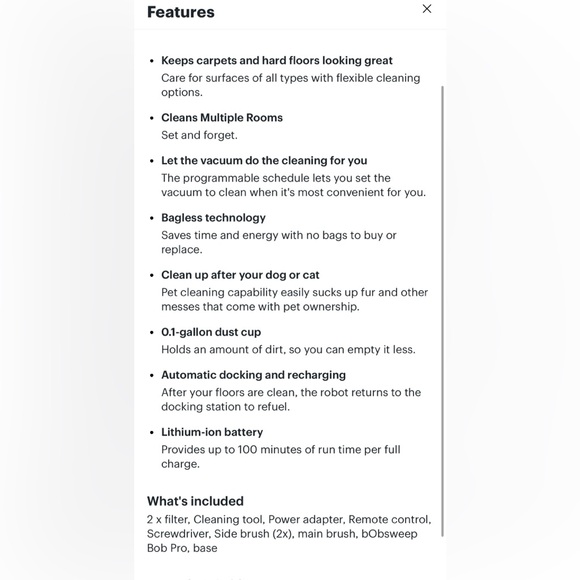 bObsweep Robotic Vacuum Cleaner - Silver - Picture 7 of 12